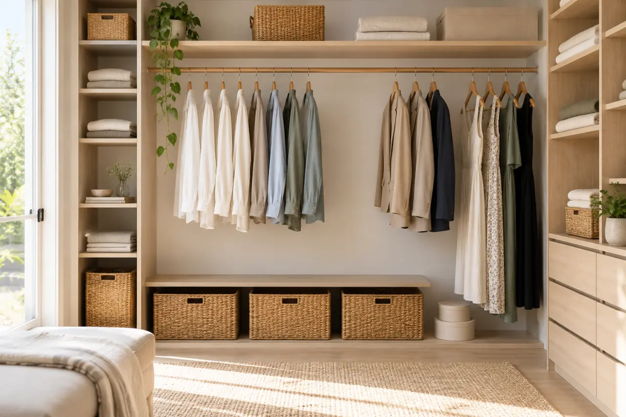 Gain de place dans la penderie : désengorger la tringle sans empiler les vêtements