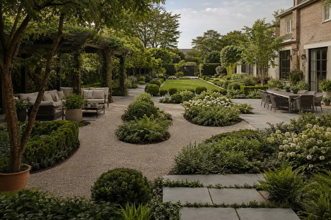 Grand jardin rectangulaire : casser l’effet couloir avec des zones, des vues et de l’ombre
