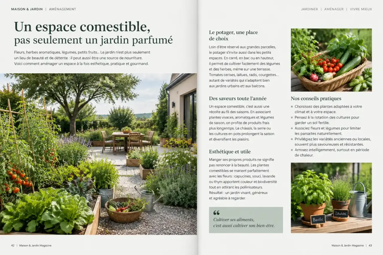 Un espace comestible, pas seulement un jardin parfumé