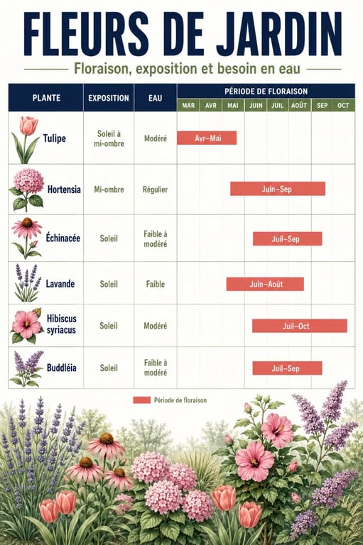 Les plus belles fleurs de jardin classées par saison et exposition