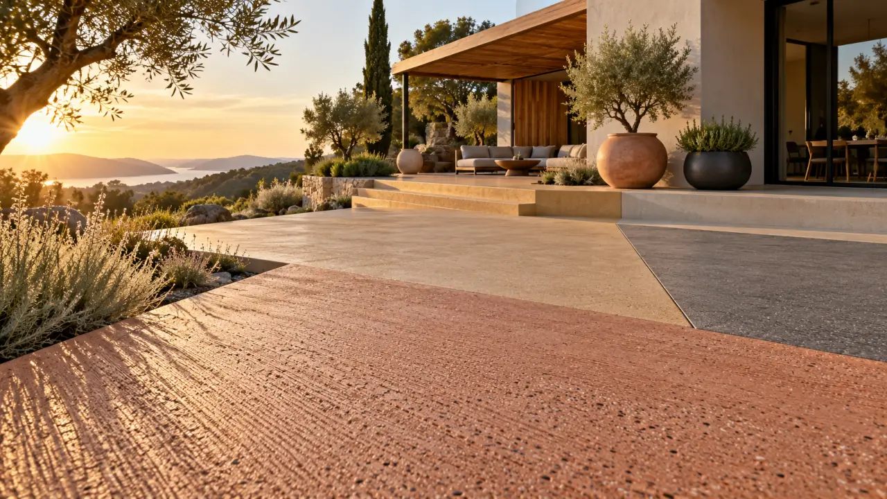 Béton extérieur coloré : la couleur séduit, mais la finition décide de la sécurité